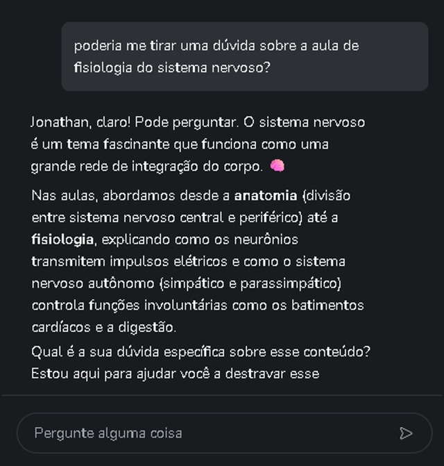 Print do tutor de IA do FisioVets Academy